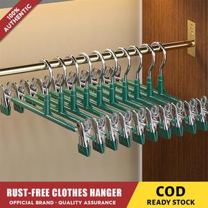 10PCS Stainless steel hanger trousers trousers hanging  no trace, household clip skirt Dureable Clothes Hanging Rack Non-Slip Stainless Steel Hanger Organiser