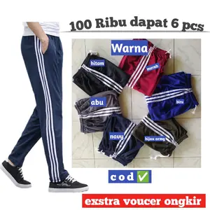 Paket 6 celana training panjang Dewasa pria wanita | celana training olahraga Uniseks Nyaman Seragam Sport