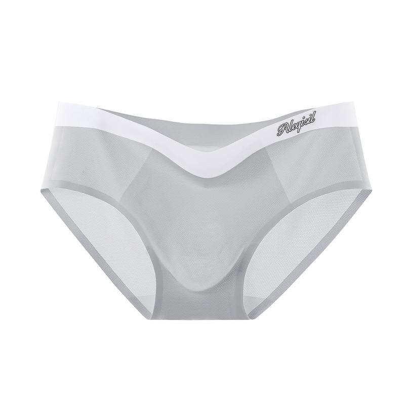 Quần Lót Lụa Lạnh Mùa Hè, Dành Cho Nam Giới, Thoáng Khí, Đồ Lót Gợi Cảm, Quần Lót Túi Lồi Màu Trơn Quần Lót Lưới Thể Thao, Quần Lót Nam