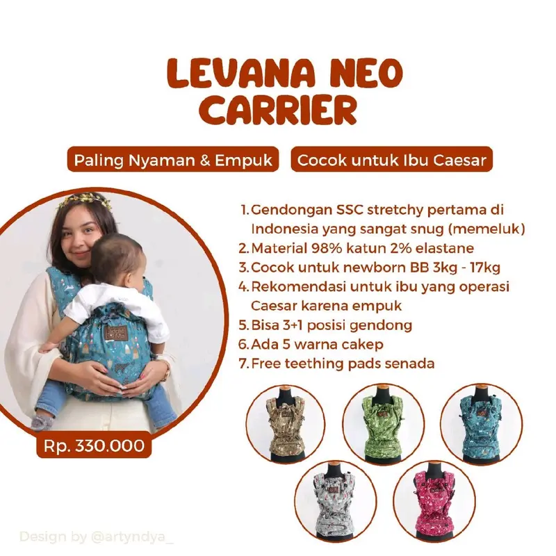 (PILIH BONUS) Gendongan depan cuddle me levana carrier 4