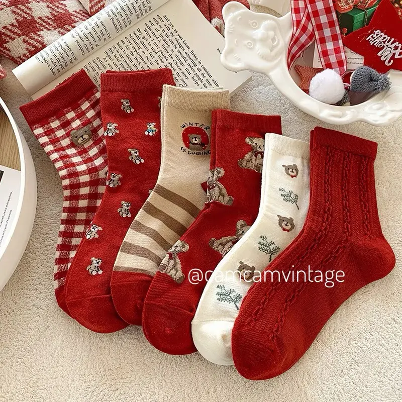Set Tất Cổ Cao Nữ Vớ Cao Cổ Noel Tết Làm Quà Beo Chan Tất Tiêu Thư LOLITA ĐỎ Cổ Bèo Nhún Tất Vớ Nữ ULZZANG STYLE HÀN QUỐC