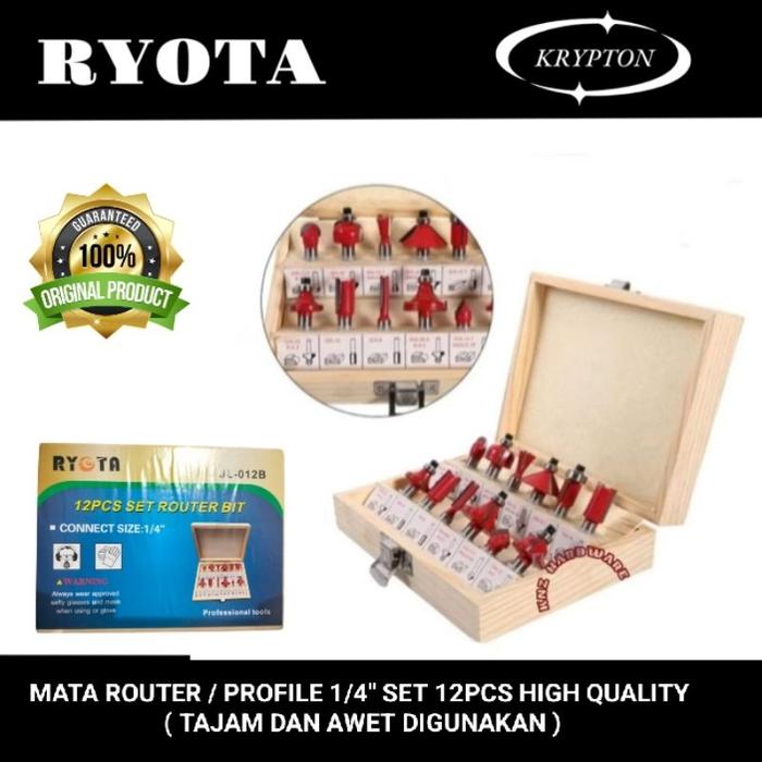 Jual Ryota mata router bit set 12pcs high quality ( tajam & awet ...