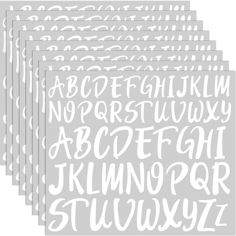 8 Sheets Letter Stickers,Vinyl Alphabet Stickers,Peel and Stick Cursive ...