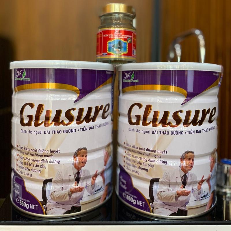 Combo 2 Lon Tặng 2 Yến hủ Sữa Tiểu đường GLUSURE 850g-Giúp ăn ngon miệng ngủ tốt tim mạch Ổn định đường huyết Người lớn yensao