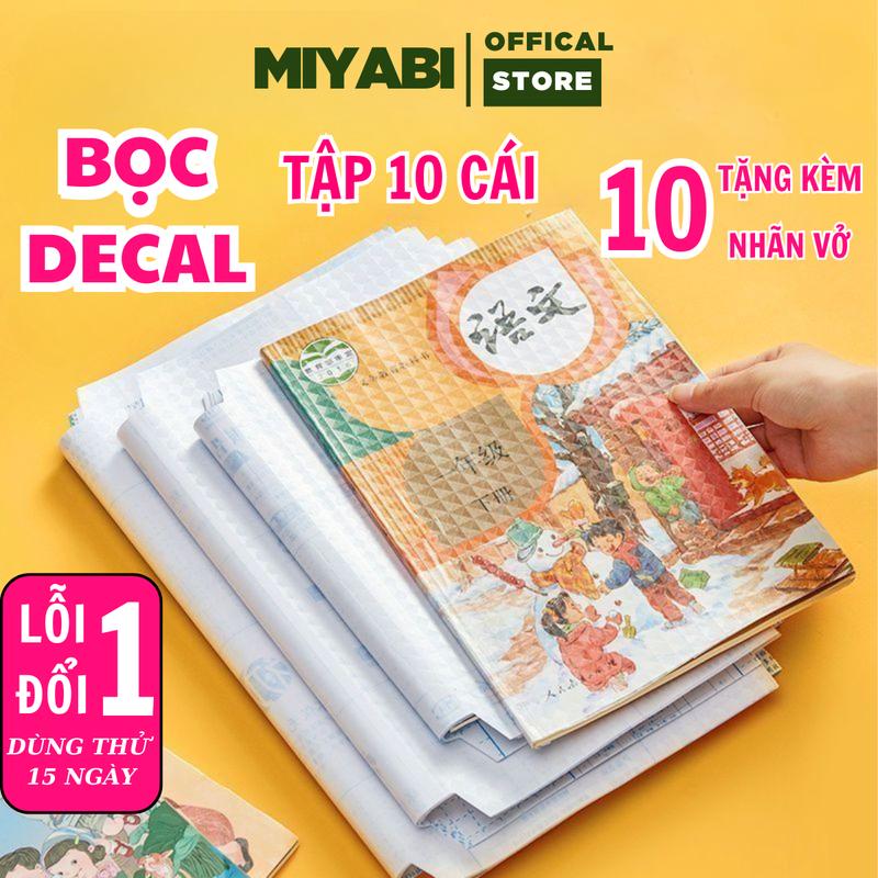  Bọc sách vở decal trong suốt nhiều kích cỡ 10 bọc thếp - bọc vở decal trong suốt cho bé học sinh - MIYABI STORE 