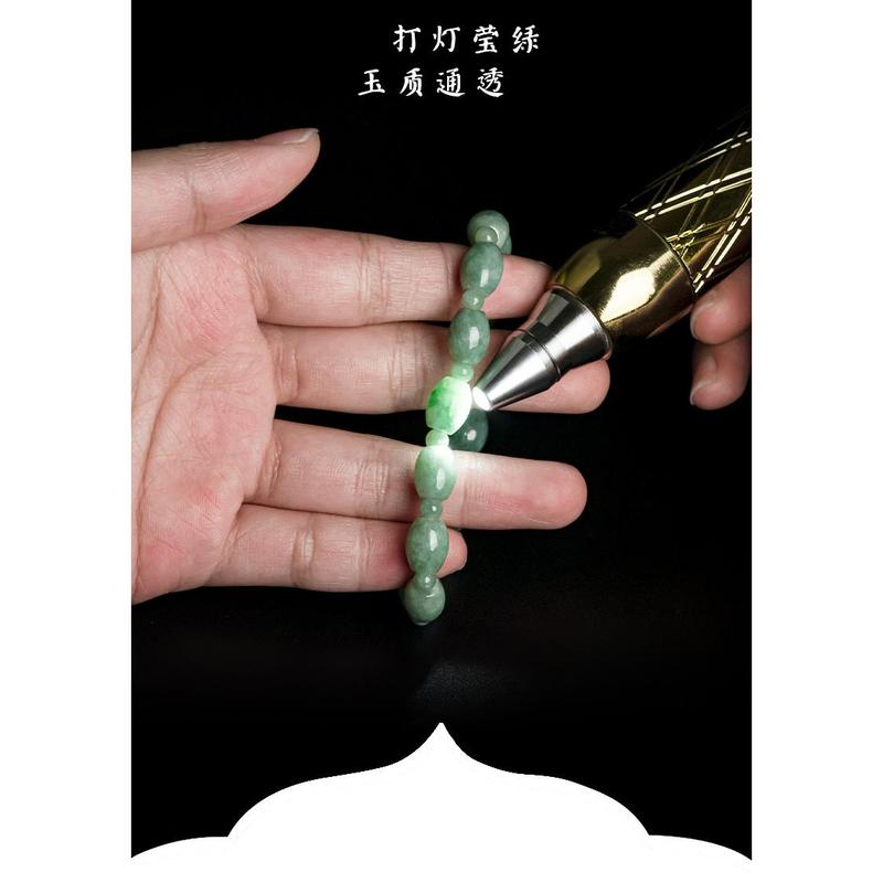 Genuine natural A goods jade road Lutong bracelet bean seed jade bucket bead string high-grade women's hand jewelry 9