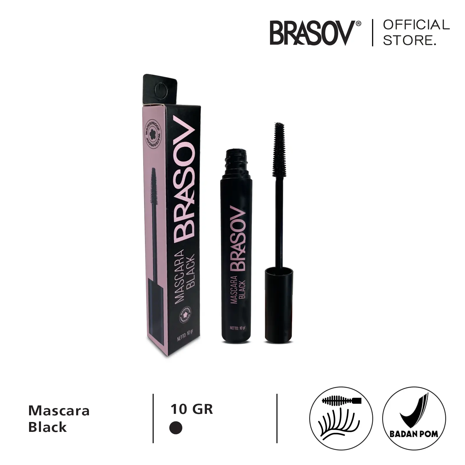 BRASOV Kosmetik / Makeup Maskara Netto 10 G BPOM Eyelash Mascara Black Waterproof XX-CT Hitam