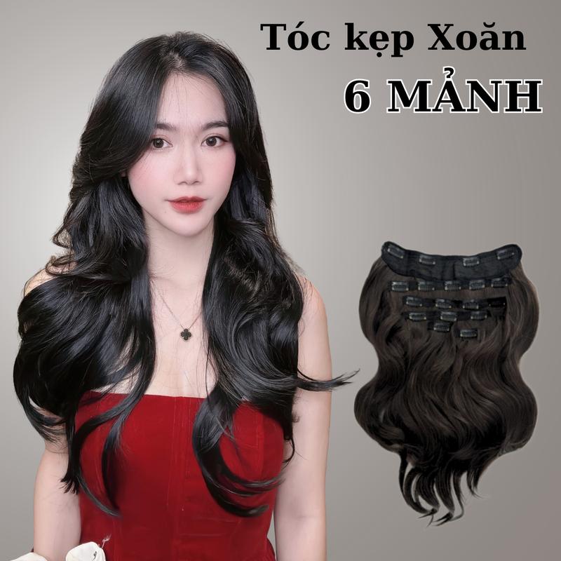 Tóc Kẹp 6 mảnh Xoăn Tỉa Tầng tơ hàn tóc giả 6 phím YD6MXS Women Wig