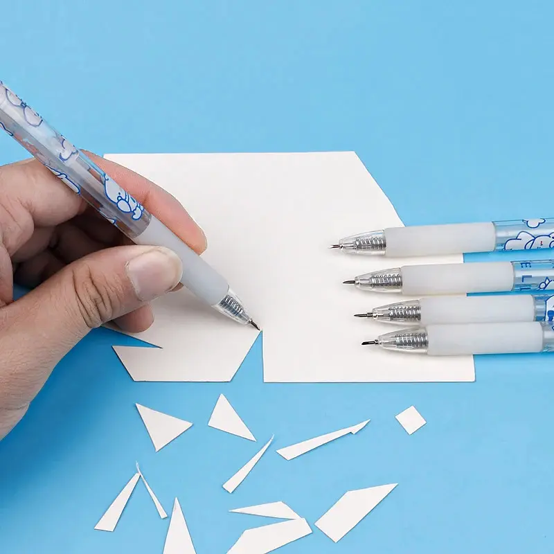 Dao Dụng Cụ Hữu Ích Nghệ Thuật Gấu Hoạt Hình, Loại Nhấn, 1 Cái, Thích Hợp Để Cắt Giấy Và Nhãn Dán, Dụng Cụ Thủ Công, Dụng Cụ Cắt Nhãn Dán Chính Xác, Đồ Dùng Học Tập, Dao Bút 0