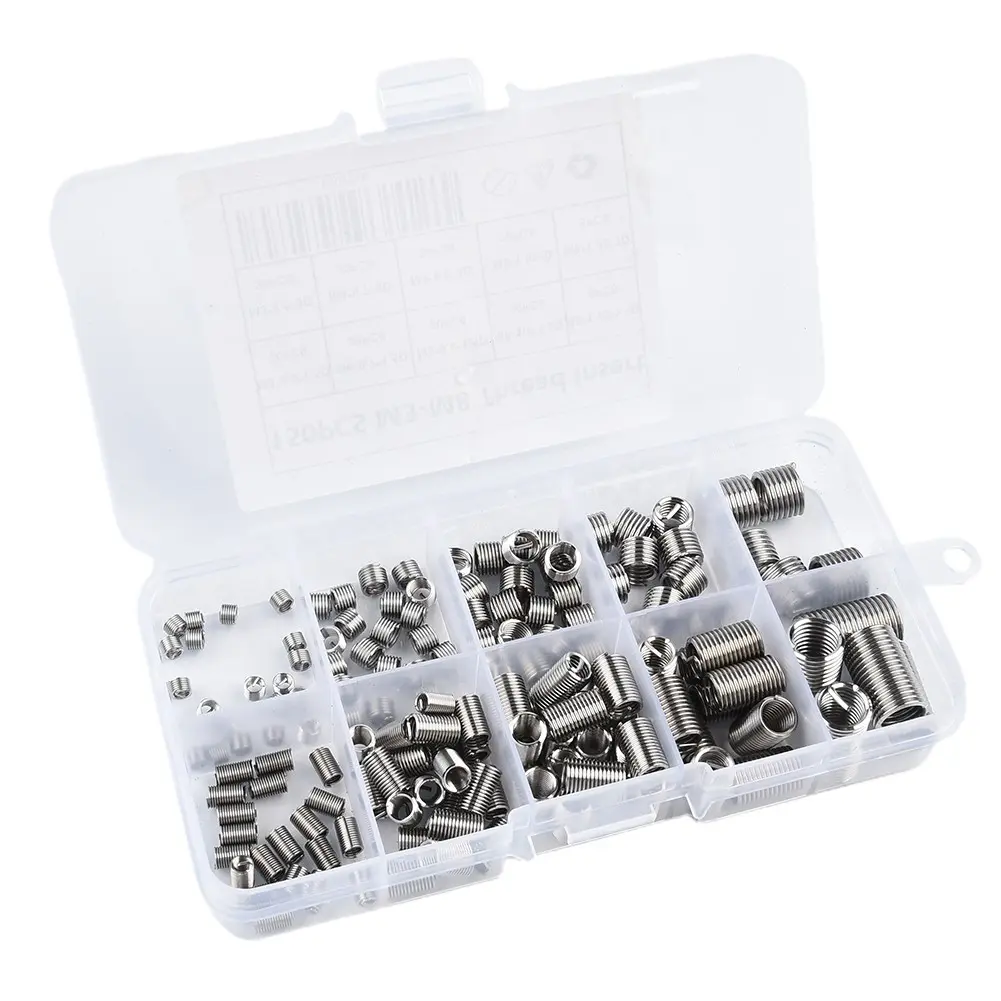 Chèn ren, 150 chiếc, thép không gỉ, xoắn ốc, có sẵn trong các kích cỡ M3, M5, M6, M8, bộ dụng cụ phục hồi ren, thích hợp cho nhôm và magiê, chống mài mòn