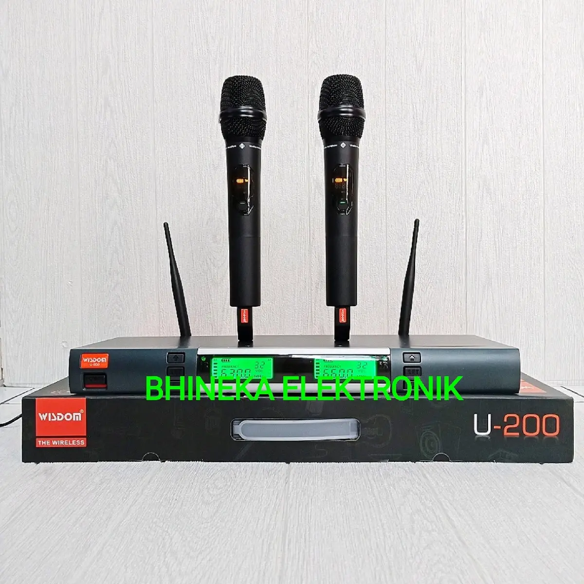 mic wireless wisdom u 200 original u200 microphone pegang handheld UHF (Nirkabel)