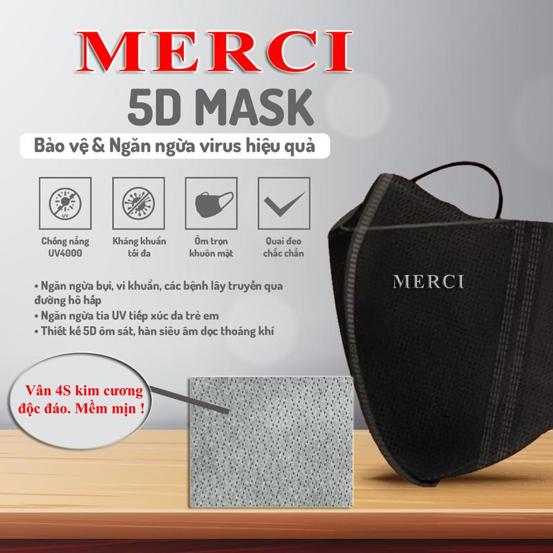 Combo 200 cái Khẩu trang MERCI 5D Mask Túi Dán 3 lớp [ 20 túi dán/ túi niêm phong] Accessories khautrang Che Mặt Nam Phụ Kiện 5d  xuyên lục địa khẩu  trang khautrang  giare 5dduyngoc seo