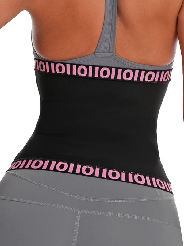 Women's Letter Print Zipper Sauna Waist Trainer, Summer Tummy Control Corset Waist Cincher, High Stretch Seamless Body Shaper For Women, Ladies Sportswear Clothing For Indoor Outdoor Wear 1