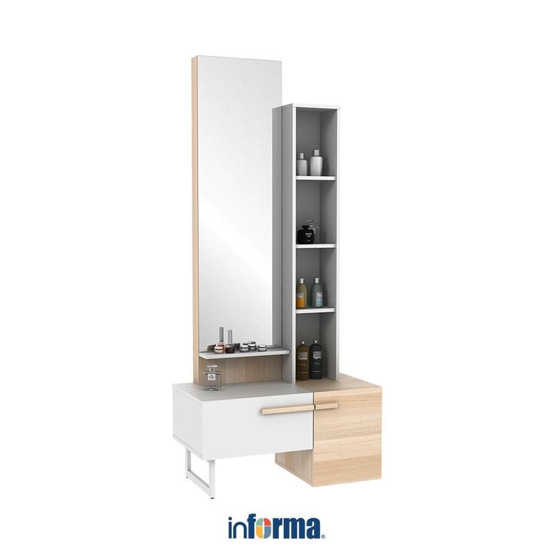 Informa Paloma Meja Rias Dengan Cermin - Putih/cokelat Oak - Shop ...