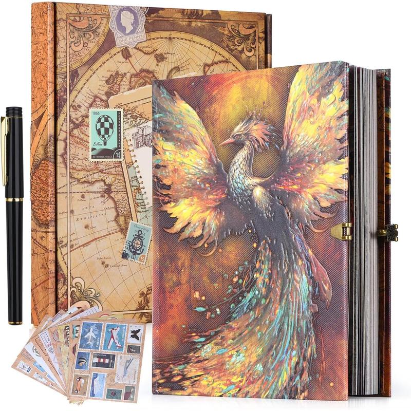 Phoenix Myth Embossed Scrapbook - 124-Page Retro-Style DIY Memory Photo ...