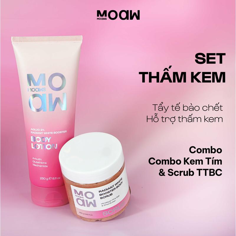 [MUA 3 GIẢM 50%] Body Lotion Trắng Da - Tẩy Tế Bào Chết Muối Dâu MOAW MOAWS - Kem Tím Dưỡng Da Thấm Nhanh - Kem Body Trắng Da - Scrub Vật Lý Massage Tẩy Da Chết - Lotion Body Dưỡng Ẩm - Lotion Hỗ Trợ Giảm Thâm - Kem Dưỡng Thể - Kem Ủ Trắng Women Nữ
