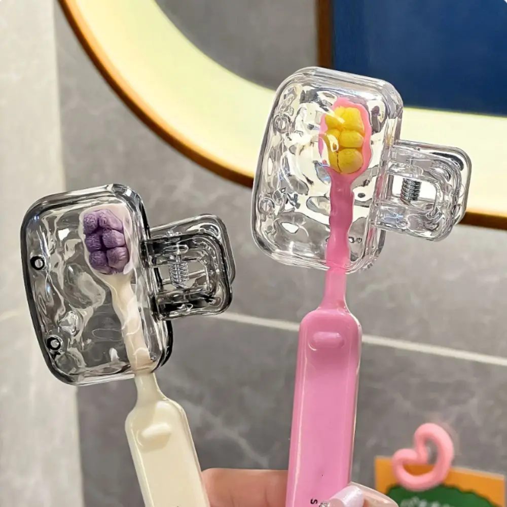 Portable Transparent Toothbrush Head Storage Clip Universal Dust-proof Toothbrush Head Cover Protector Cap Durable Plastic Toothbrush Box