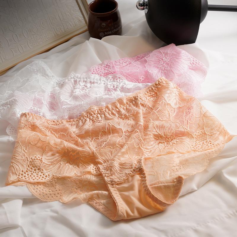 Product Introduction of Flower Lace Sexy Panties for Women High Waist Tummy Control Hollow Mesh Sexy Comfortable Breathable Briefs 4