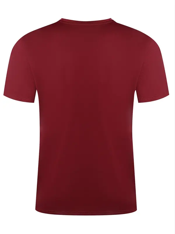 Men's Regular Fit Letter Print Round Neck Tee, Casual Short Sleeve Crew Neck T-shirt for Summer, Fashion Men's Top for Daily Wear 8