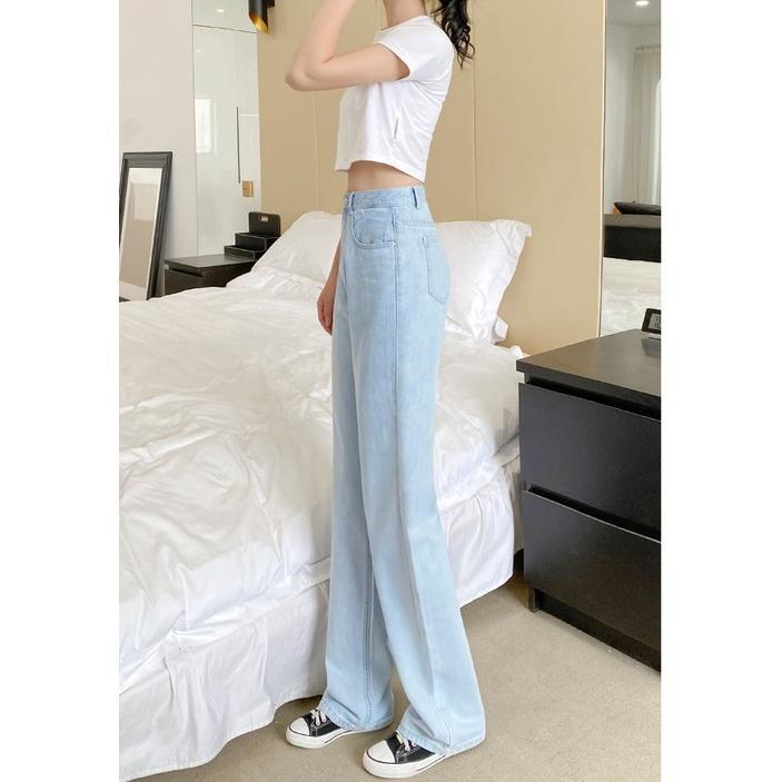 #1 Celana jeans wanita Kulot Jeans Wanita jeans high waist Kulot Loose Lipat Panjang 2