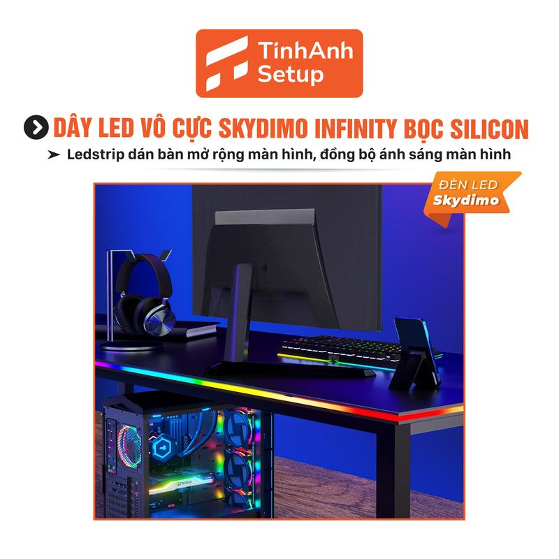 Đèn Skydimo Infinity Vô cực - LedStrip dán cạnh bàn, mở rộng màn hình, đồng bộ màu sắc theo màn hình, cảm biến theo âm nhạc,dây led 16 triệu màu decor góc làm việc, văn phòng