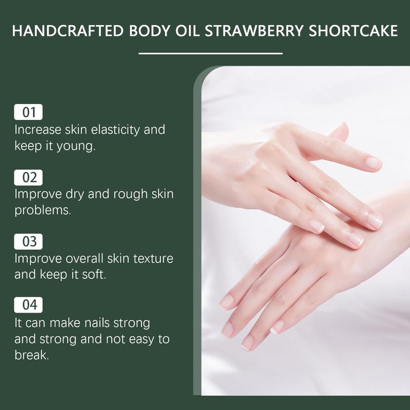 Product Introduction of WoodSleep Strawberry Shortcake Body Oil Refreshing Hydrating Nourishing Full Body Skin Softening Massage Oil 6