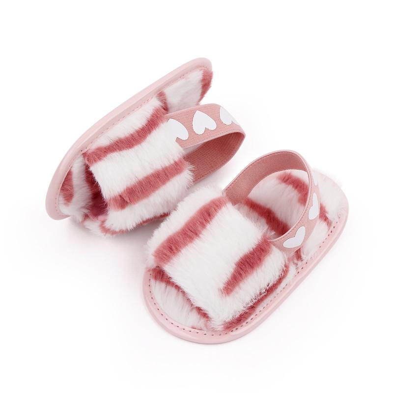 Product Introduction of 0-1 Year Old Elastic Baby Sandals Fashion Hairy Sandals Sneakers 13