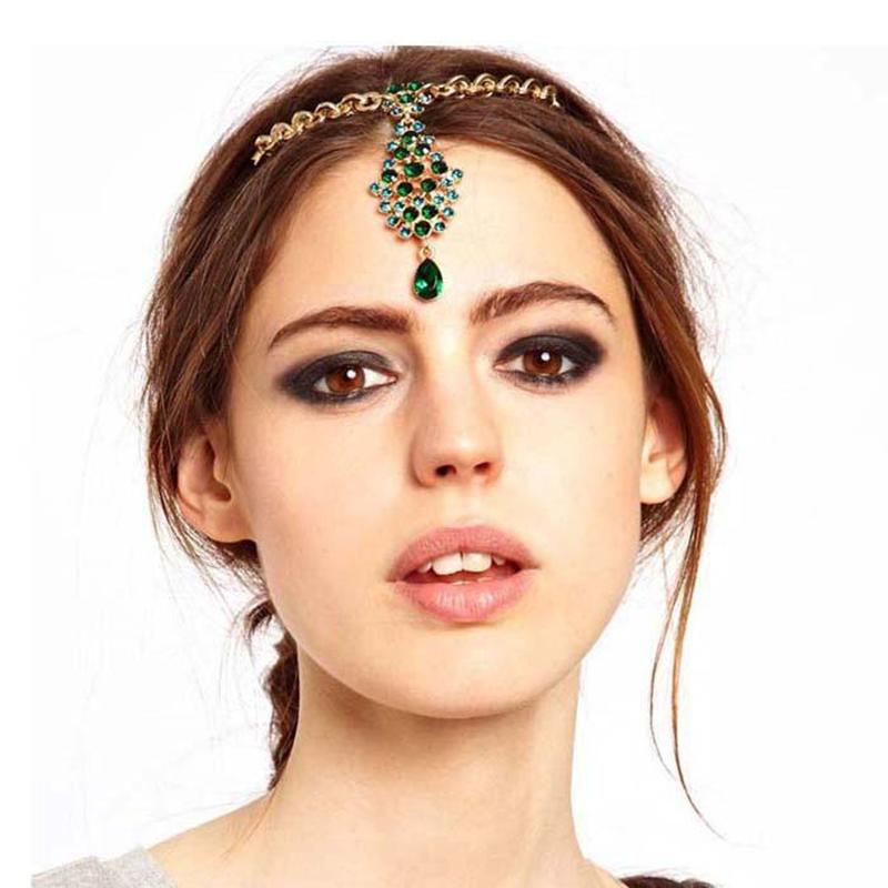 Product Introduction of Women Hair Clip Beads Flower Drop Hair Pins Forehead  Hair Clip Hairpins 18
