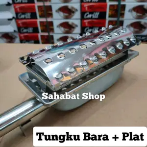 TUNGKU BARA + PLAT 1SET KOMPOR PANGGANGAN SOSIS roaster OMICKO GETRA dll