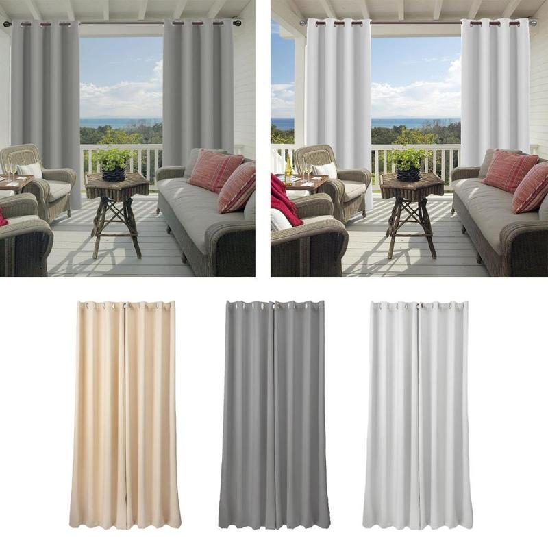 Waterproof Indoor/Outdoor Curtains for Patio - Thermal Insulated, Sun Blocking Blackout Curtains for Bedroom, Porch, Living Room, Pergola, Cabana 3