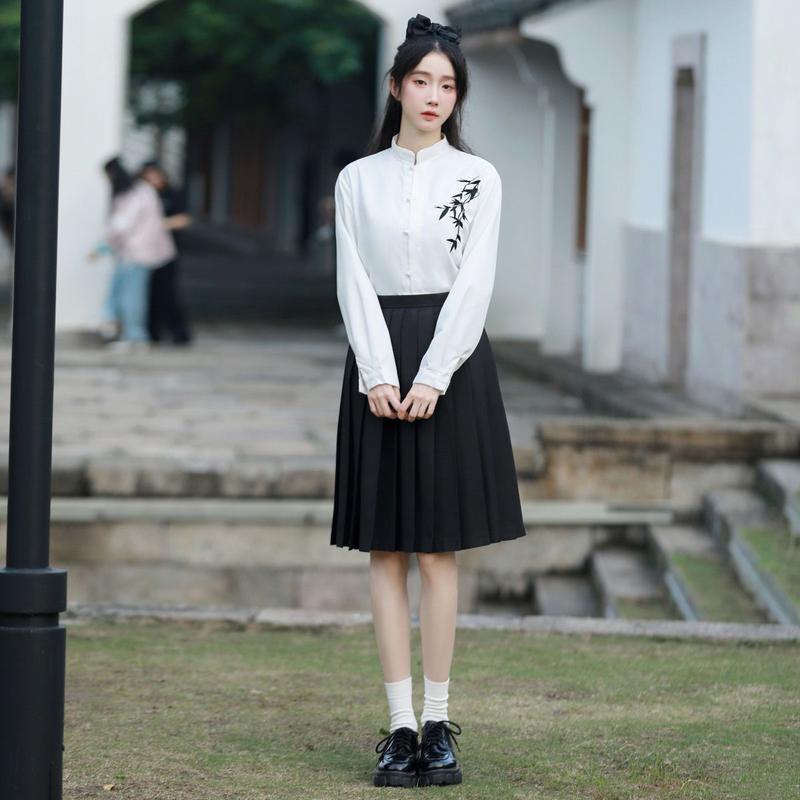 Product Introduction of Elegant Chinese Hanfu Outfit Set for Teens - Poetry Recital, School Sports Day, Graduation Choir Performance |     Traditional Costume for Middle High School Students 28