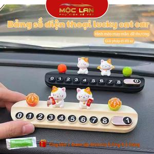 Bảng Số Điện Thoại Ô Tô Để Taplo Nội Thất Hình Mèo Lucky Cat ,Giải Pháp Khi Dừng Đỗ Xe