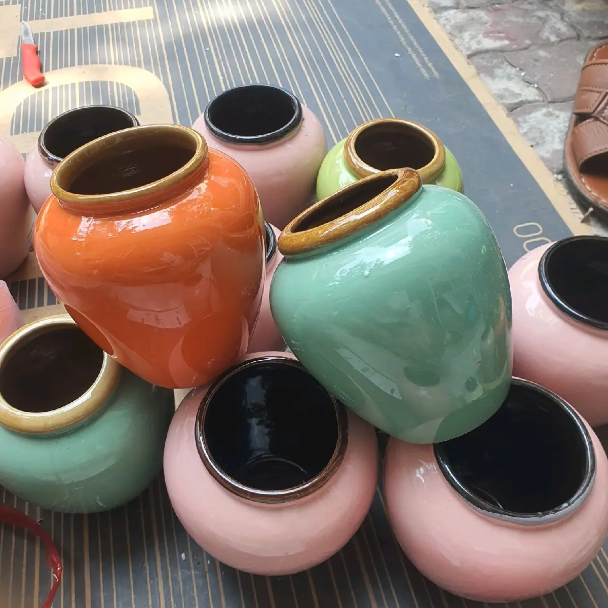 Sỉ 6c ly lu sành nhí đựng nước đủ màu