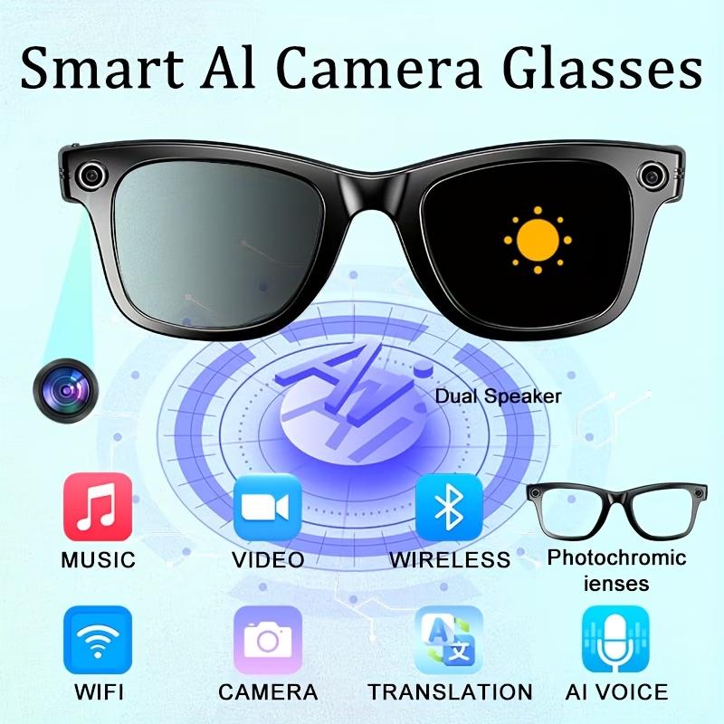 AI Smart Video Glasses with Camera and Photo Capabilities, featuring an 8MP camera, 1080P HD video recording, 4K resolution, - Image 2