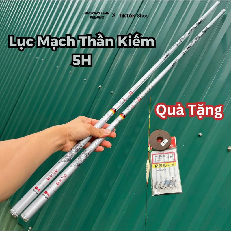 Cần Câu Tay Lục Mạch Thần Kiếm 5H Kèm Quà Tặng (Ngọn Đặc,Trục,Thẻo,Phao, Nhẫn) combo câu cá tự nhiên, combo cần câu 5h Fishing Đi Câu Bắt Cá Đồ Câu Phương Linh Giá Tốt