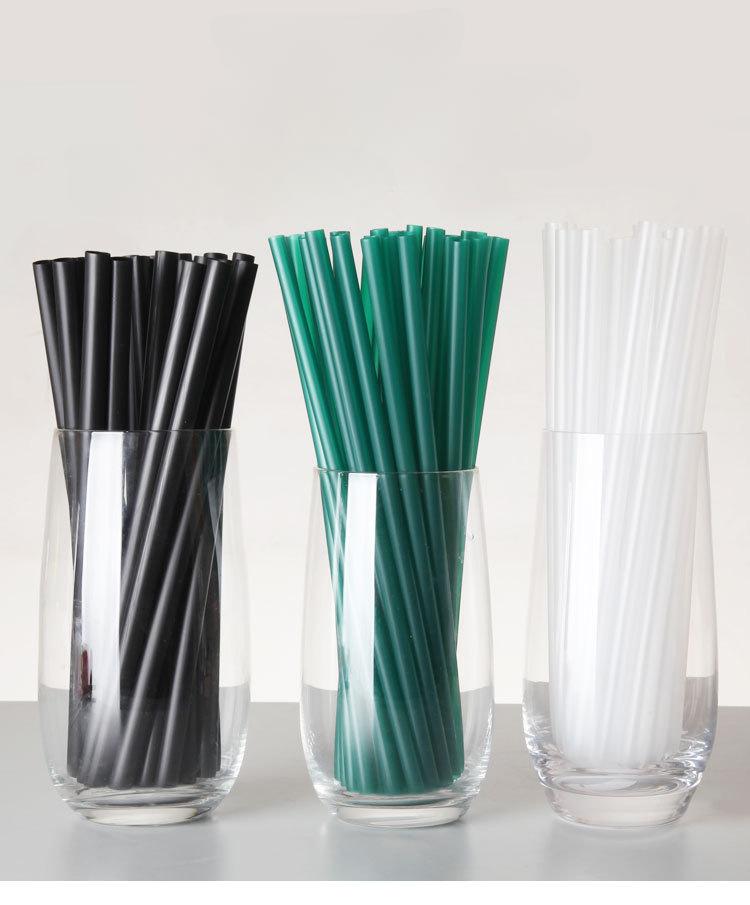 Product Introduction of Independent Paper Packaging Disposable Straw Green Coffee Black Straight Straw Juice Drink Milk Tea Straw Plastic Rietjes 1