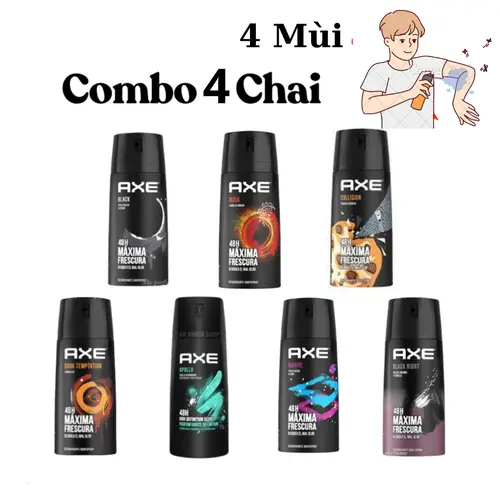 4 Chai Xịt Khử Mùi Axe Hương Nước Hoa 150ml
