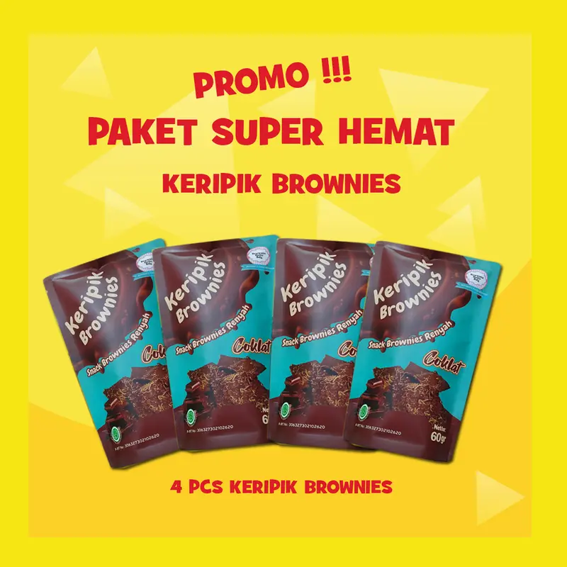 PAKET 4 Pcs Keripik Brownies Brownieholicbdg Coklat Food  Choco 0
