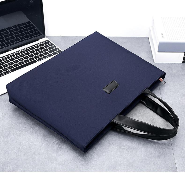 Product Introduction of Travel Essential Solid Color Simple Large Capacity Briefcase New Men's Simple Handbag Multi-layer Storage Business Meeting Laptop Bag 21