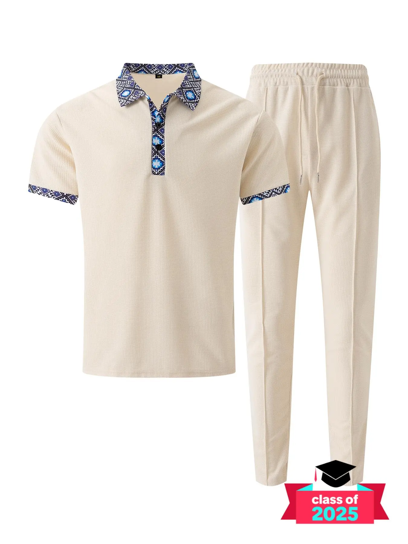 Men's Solid Short Sleeve Polo Shirt & Pants Two-piece Set, Casual Fashion Cozy Breathable Men's Two-piece for Summer, Men Clothes Set for Daily Wear, Menswear