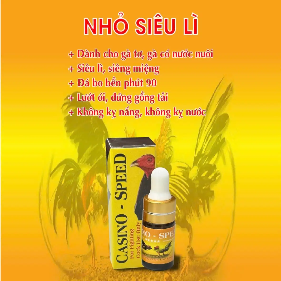 [ ĐỨC TRẦN ] Nước nhỏ casino speed gồng ly, tăng sức bền, dẻo dai, hieu chien và ly đon cho chiến kê