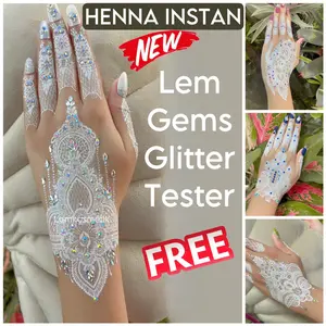 H.LMG/HENNA INSTAN/ HENNA NEW MOTIF /HENNA PENGANTIN /HENNA TEMPEL Art Kuku Tangan Nail Lem