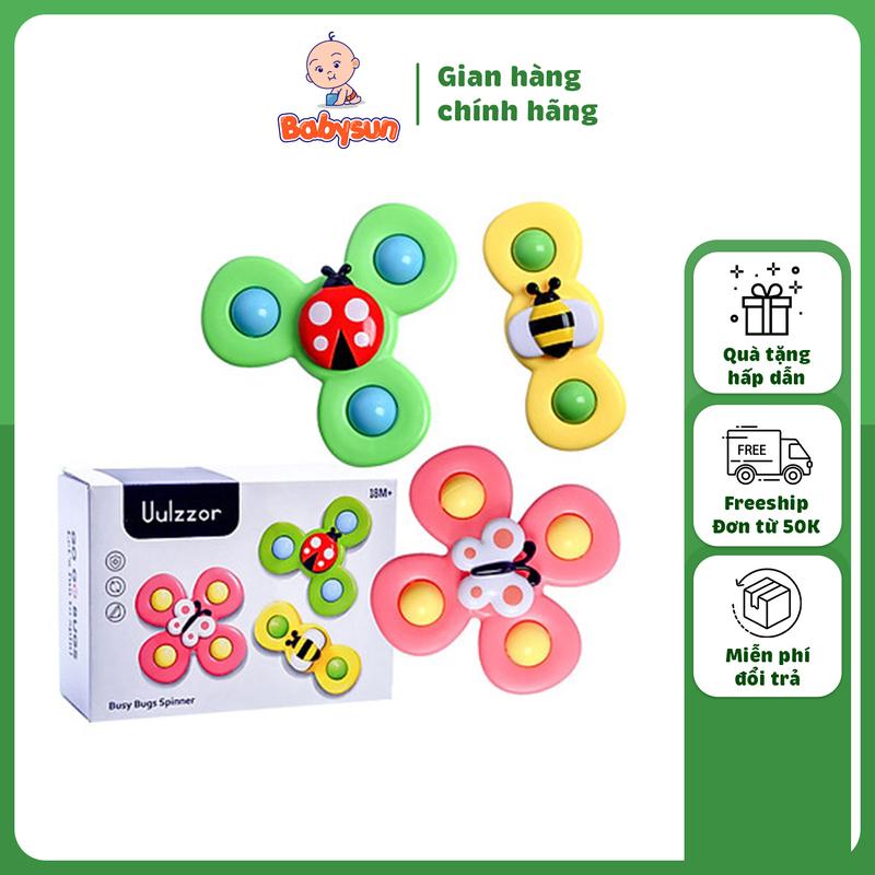 Con quay spinner cao cấp an toàn cho bé có âm thanh vui nhộn và dính tường bộ 3 cái đồ chơi trí tuệ