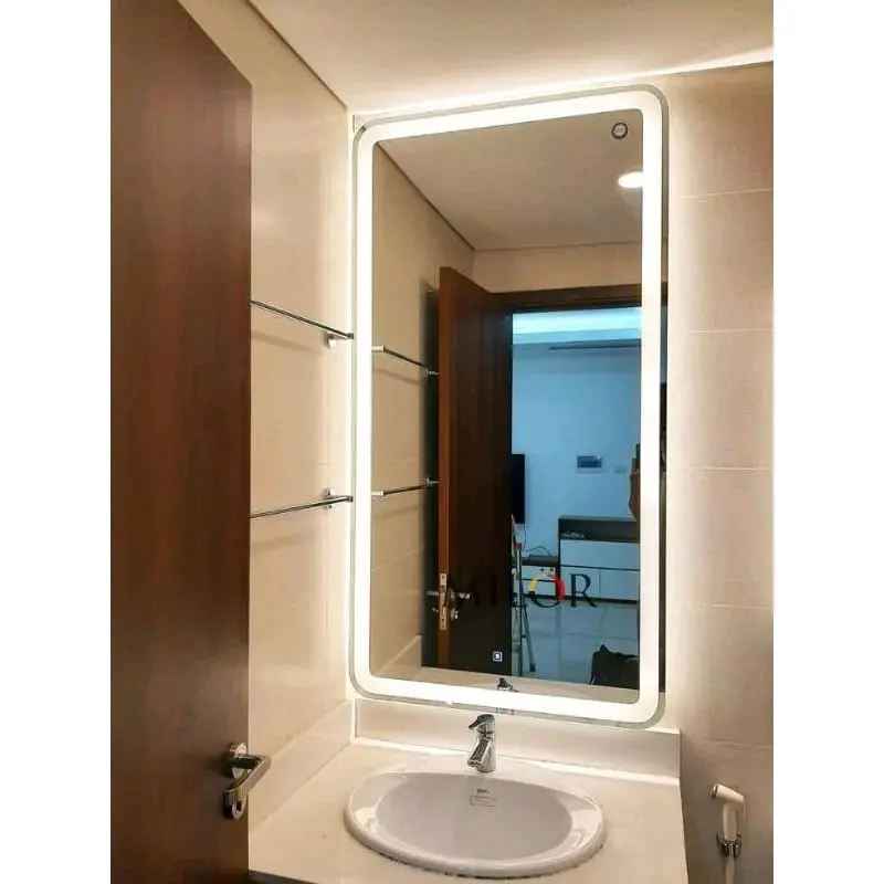 Cermin Led Gantung wastafel kamar mandi aesthetic persegi