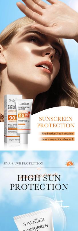 Product Introduction of Sunscreen Anti-Light Old Repair Refreshing UV Protection Sunscreen Lotion Spf90 0