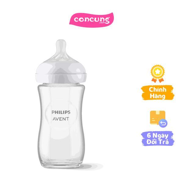Bình sữa thủy tinh Philips Avent mô phỏng tự nhiên 240ml (SCY933.01)