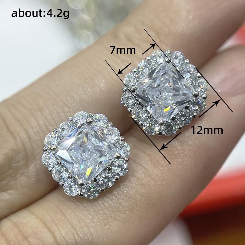 Bông Tai Tinh Tế Hình Vuông 7 * 12mm Thời Trang sang trọng Giá Cả Phải Chăng Bông Tai Thanh Lịch Và Tinh Tế Cao Cấp 4