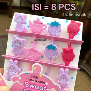 Tusukan Buah Garpu Bento Bentuk Anak Perempuan Cewek Makan