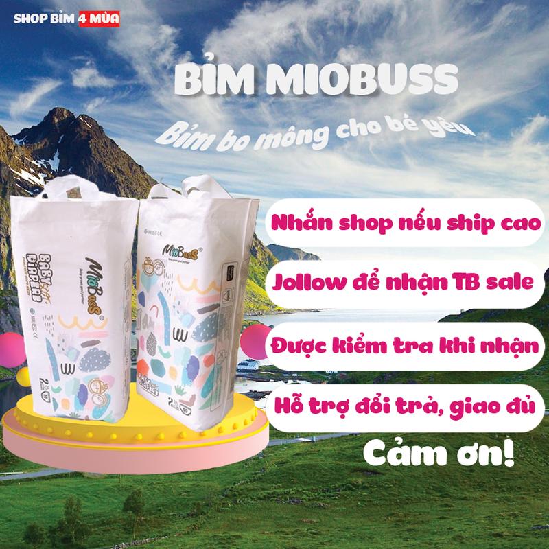  Miobuss 100 miếng 2 bịch tã quần bo mông đủ size  0-5  M L XL 2XL 3XL 4XL  Bỉm có dán sau cuộn bỉm sau khi dùng. 