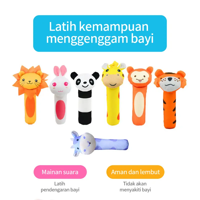 LAKOE Boneka rattle bayi doll toys mainan anak stik hewan animal binatang 5
